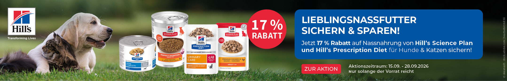 Hills Science Plan & Prescription Diet 17 % auf Nassnahrung